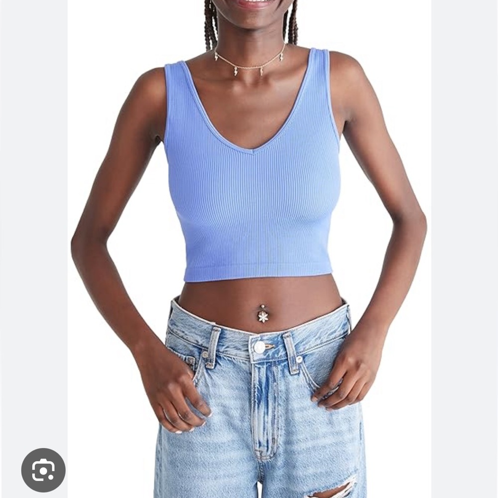 Aeropostale Blue Crop Tank Top Fitted